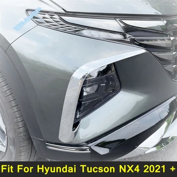 2 SZT. Przedni Zderzak Listwa ochronna Świateł Przeciwmgielnych Lampka Do Brwi i Powiek Pokrywa Wykończenie Dekoracji Chromowany Pasek Pasuje Do Hyundai Tucson NX4 2021 2022