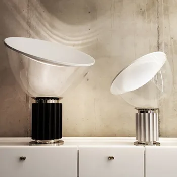 Lampa stołowa Taccia Skandynawski Włoski design lampa salon kuchnia wyspa oświetlenie wystrój szafka nocna sypialnia Szklana lampa stołowa