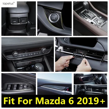 Panel Centralnego sterowania/Drzwi Podłokietnik /Przycisk Podnoszenia szyby, Czarna Matowa Listwa ze Stali Nierdzewnej Do Mazda 6 2019-2021