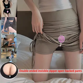 Sexy Spódnica Damska Kochanie Letnia Niewidzialna Otwarta Krocze Wygodne Spodnie Uliczne Wygodne Spodnie Spódnica Biodra Trapezowe Krótka Spódniczka Sex